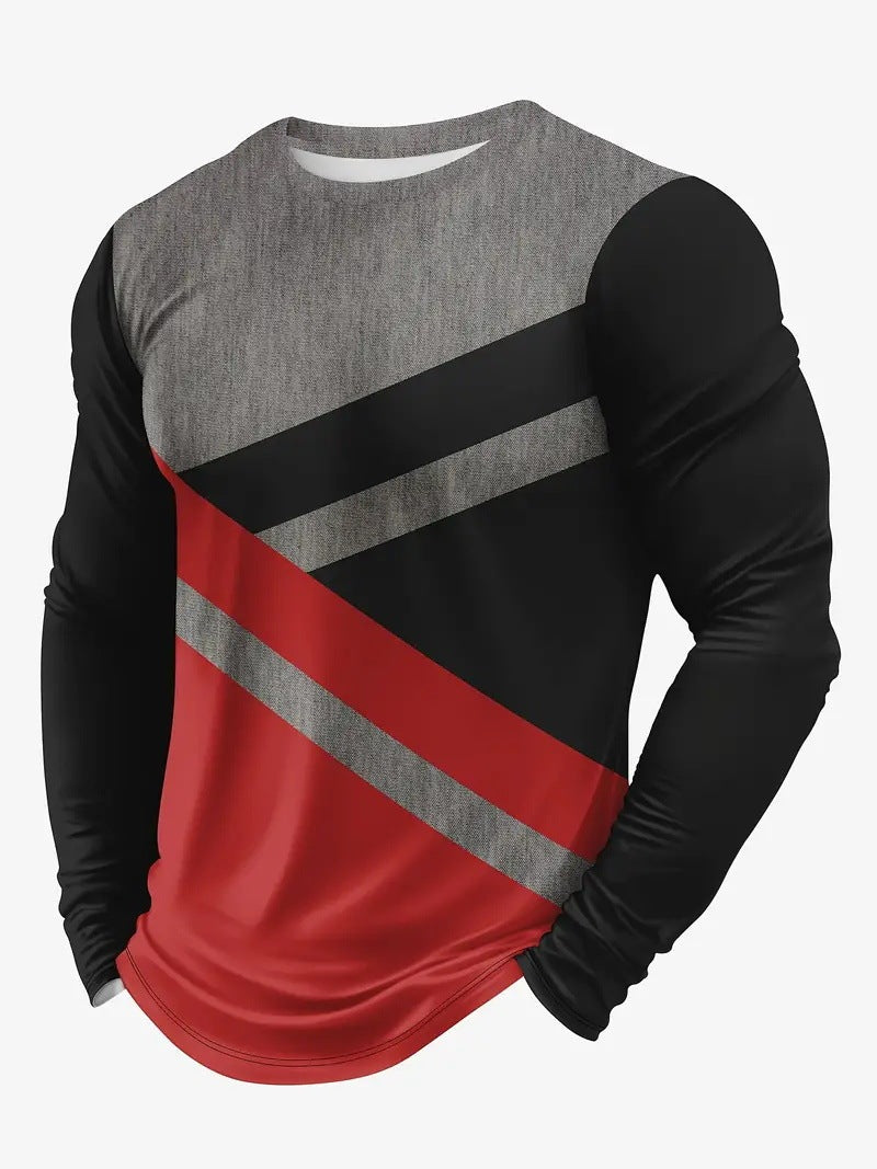 Spring And Autumn Trendy Unique Style Long-sleeved T-shirt Men