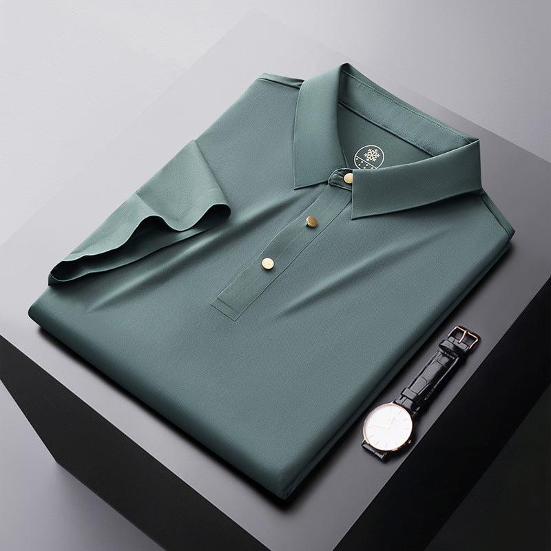 CH.KOUROSH- Seamless Adhesive Non-ironing Short-sleeved Polo Shirt