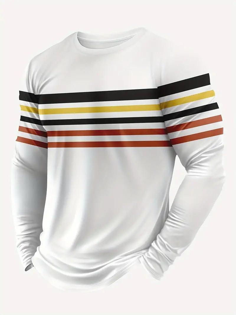 Spring And Autumn Trendy Unique Style Long-sleeved T-shirt Men