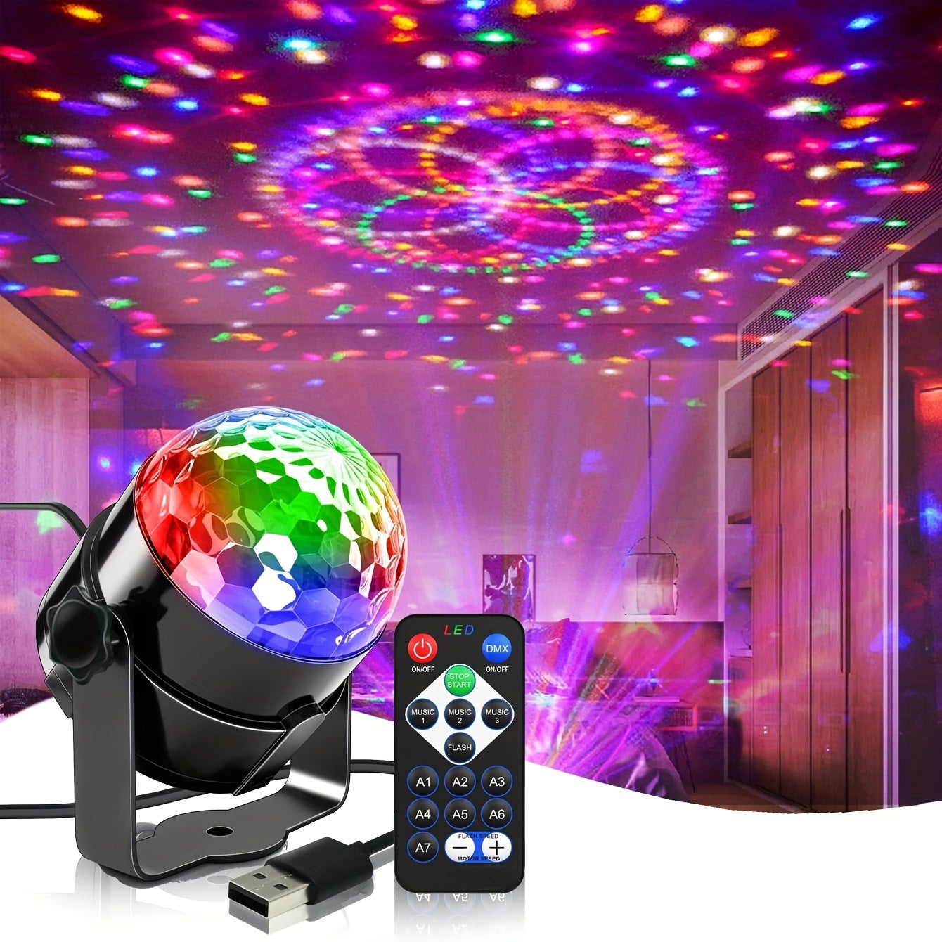 CH.Kourosh- RGB Party Light with Remote - Ultimate Lighting for Every Occasion