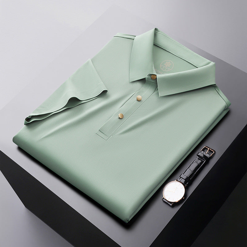 CH.KOUROSH- Seamless Adhesive Non-ironing Short-sleeved Polo Shirt