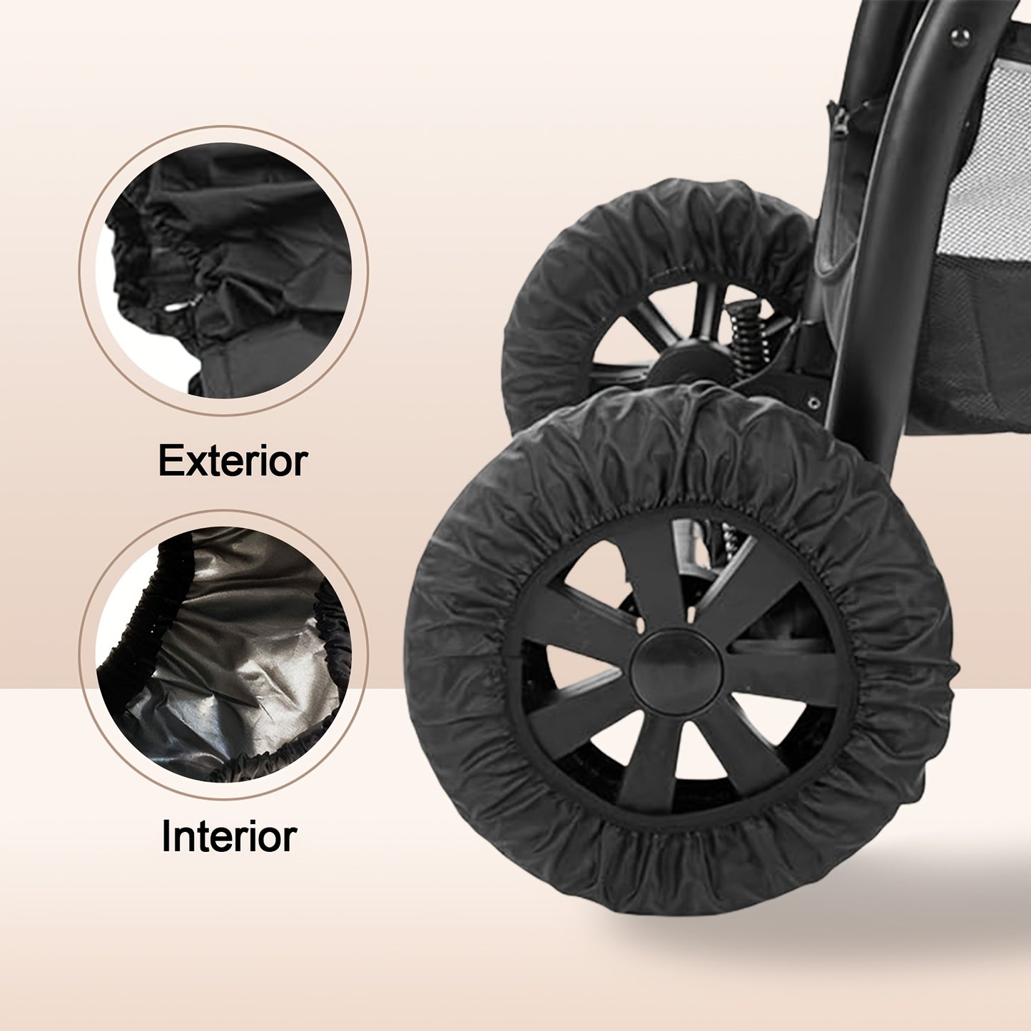 4pcs Stroller Wheel Covers - Dustproof and Waterproof, Ideal for Home Entry or Christmas Gift