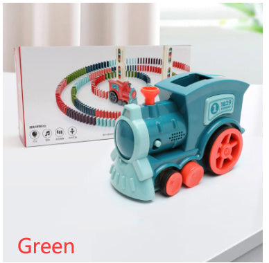 CH.KOUROSH- Domino Train Toys Baby Toys Car Puzzle Automatic Release Licensing Electric Building Blocks Train Toy