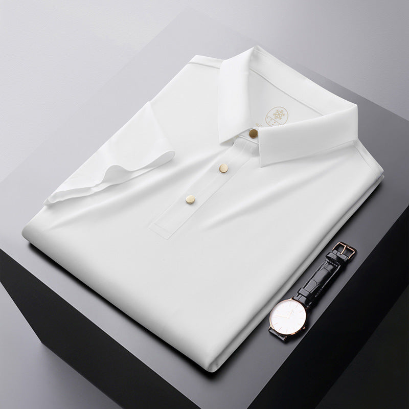 CH.KOUROSH- Seamless Adhesive Non-ironing Short-sleeved Polo Shirt