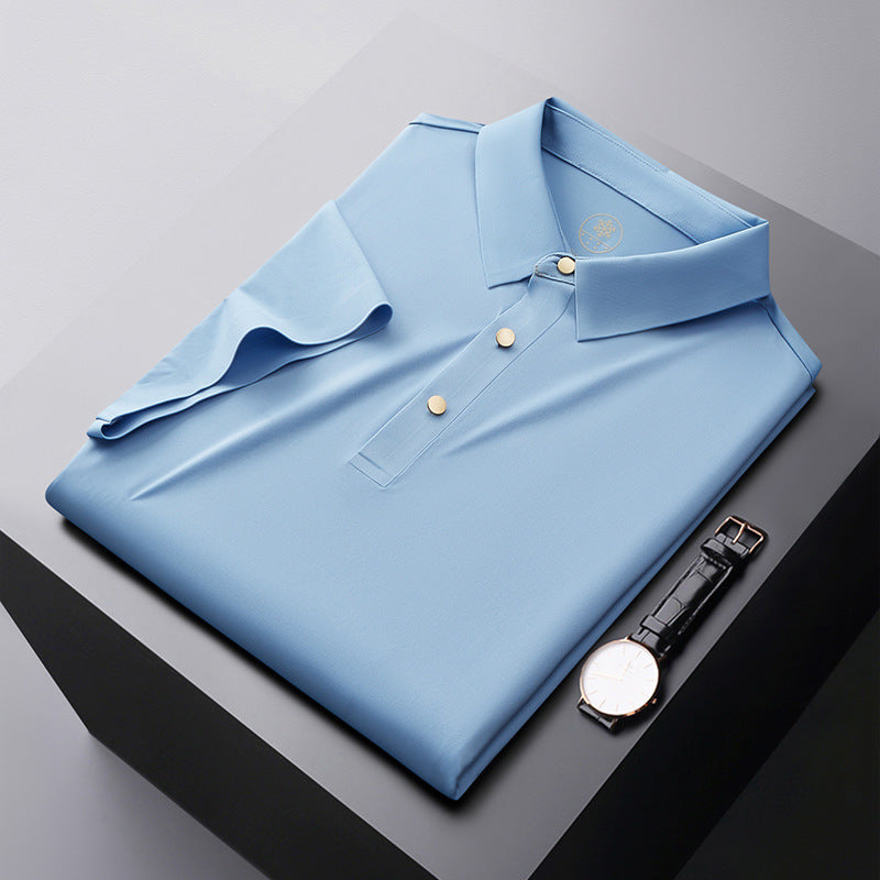 CH.KOUROSH- Seamless Adhesive Non-ironing Short-sleeved Polo Shirt