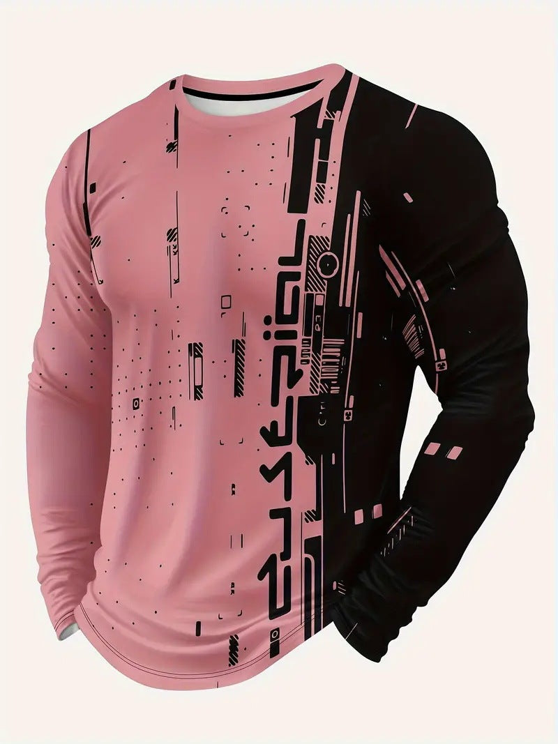 Spring And Autumn Trendy Unique Style Long-sleeved T-shirt Men