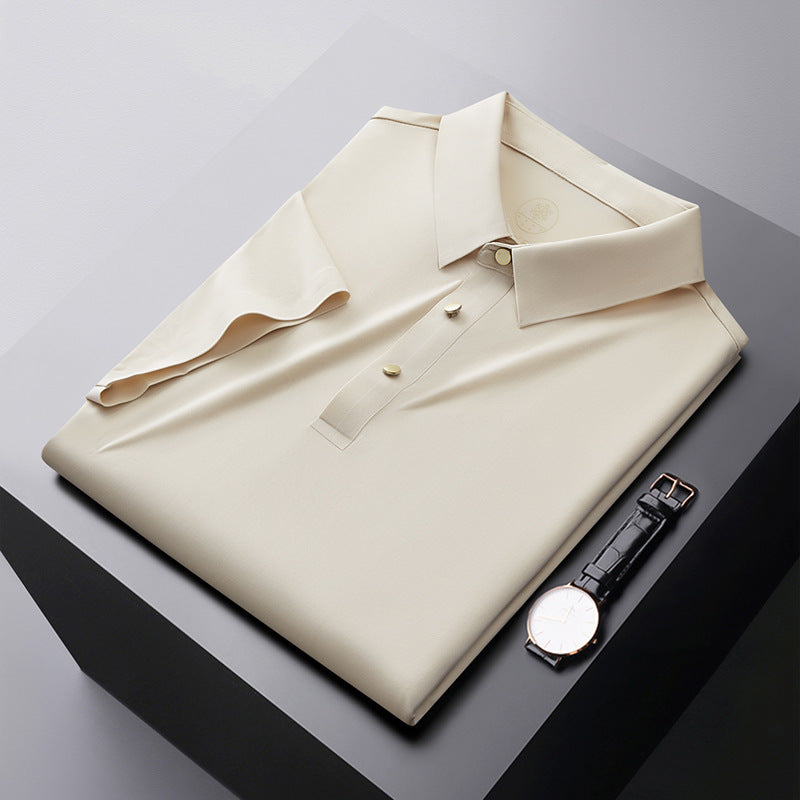 CH.KOUROSH- Seamless Adhesive Non-ironing Short-sleeved Polo Shirt