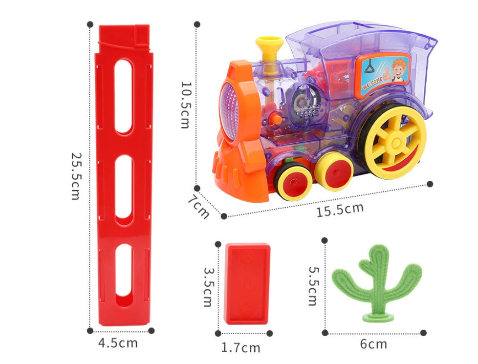 CH.KOUROSH- Domino Train Toys Baby Toys Car Puzzle Automatic Release Licensing Electric Building Blocks Train Toy