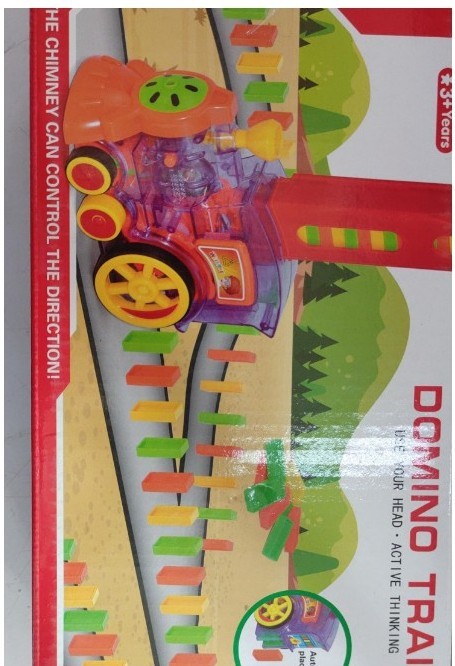 CH.KOUROSH- Domino Train Toys Baby Toys Car Puzzle Automatic Release Licensing Electric Building Blocks Train Toy