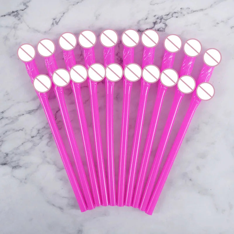 10pcs Cuticolor Drinking Penis Straws Bridal Shower Sexy Hen Night Willy Penis Novelty Nude Straw for Bar Bachelorette Party