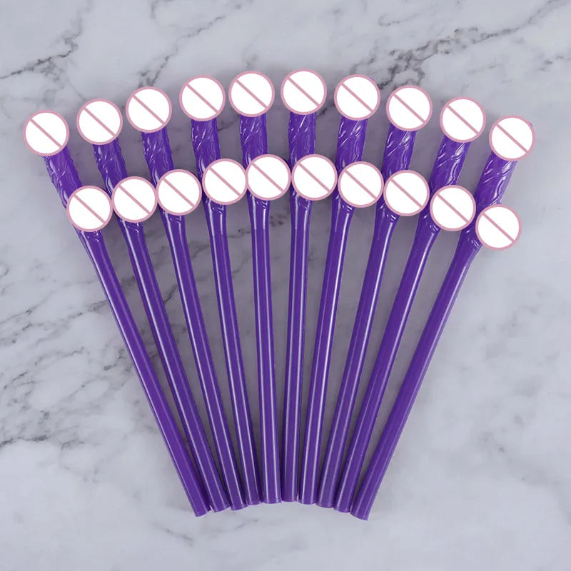 10pcs Cuticolor Drinking Penis Straws Bridal Shower Sexy Hen Night Willy Penis Novelty Nude Straw for Bar Bachelorette Party