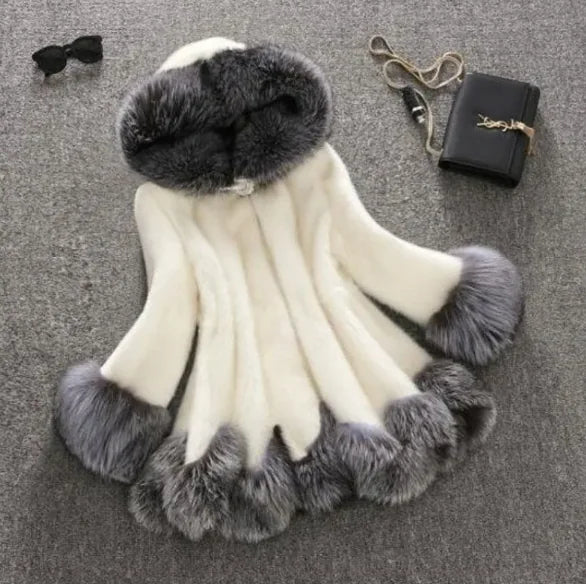 Luxury Faux Mink Fur Coat