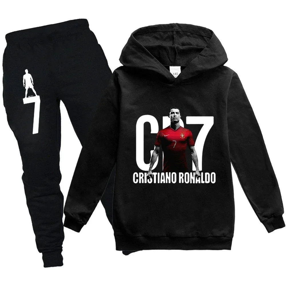 CH.KOUROSH Kid's Clothes Hoodie +Pants Suit 2pcs Set Boy Tracksuit 3-12 Years Spring Autumn Sweatshirt Set Football CR7 Children Sportsuit