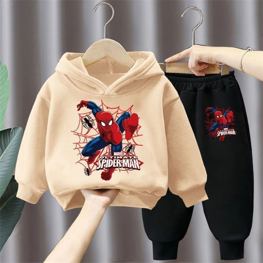 CH.KOUROSH Disney Spring Autumn Children's Clothing Sets Spiderman Boys Sweatshirt+Sweatpant 2pcs Kids Hooded Sport Pullover Set Tracksuit