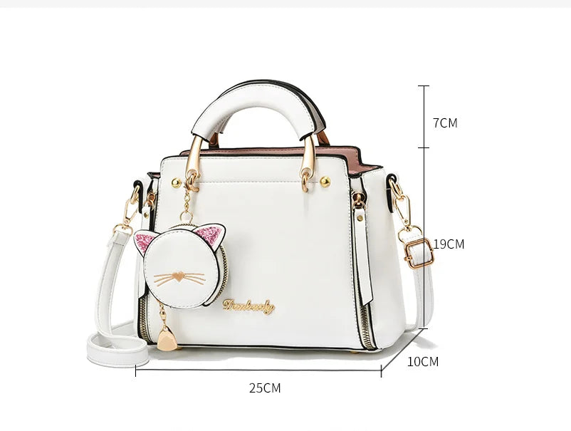 New Trendy Fashion Handbags Atmospheric All-match Ladies Shoulder Bag Messenger Bag Cat Coin Purse Headphone Bag