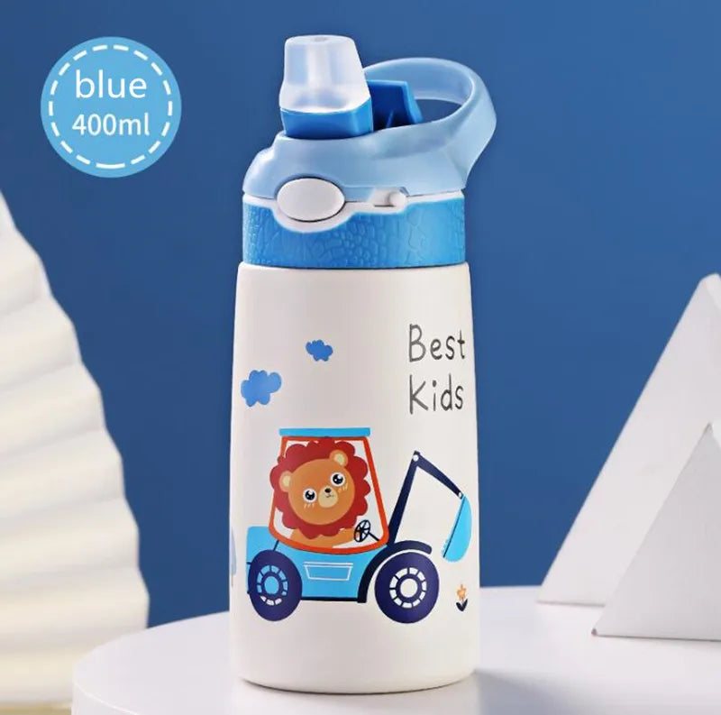 Classic Style 400ML Children Water Bottle Kids Thermos Mug Duck Billed Straw 316 Stainless Steel Vacuum Flasks Tumbler Cup