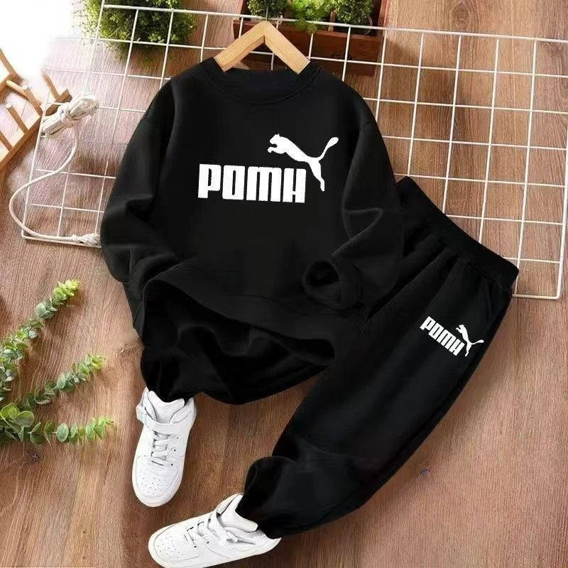 CH.KOUROSH Autumn Baby Girl Boy Clothes Set Children Sports Letter Printing Sweatshirt Top and Pants Bottom Two Piece Suit Tracksuit