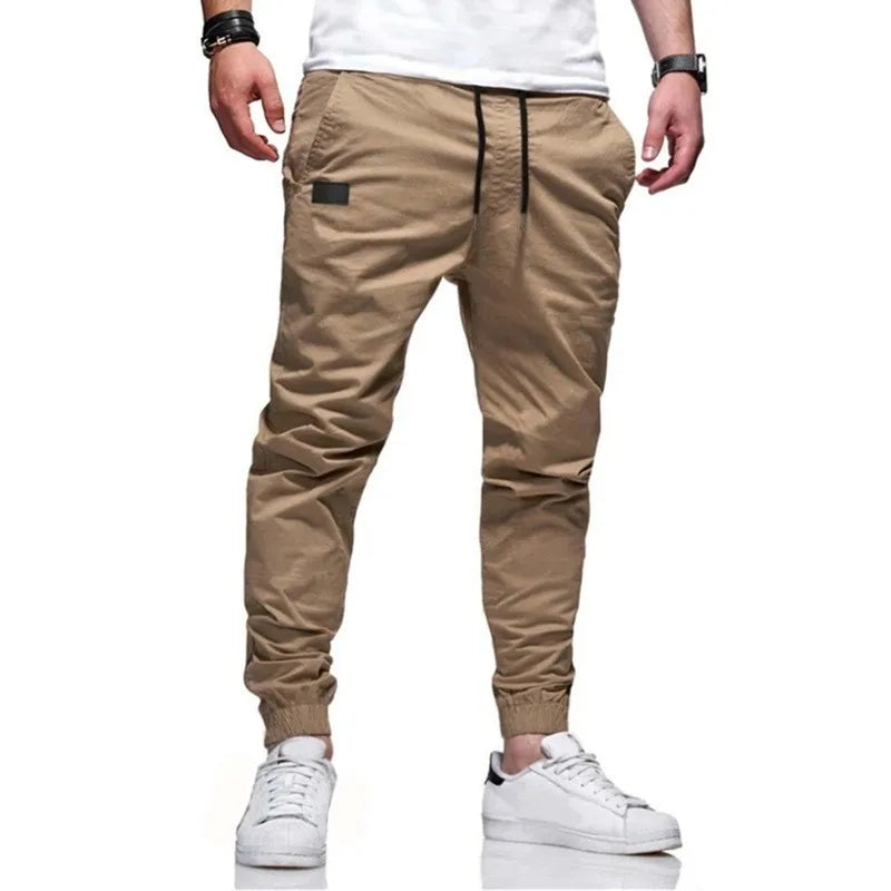 2024Woven fabric new hot selling solid color casual stock ordinary youth long pants mid waist casual pants