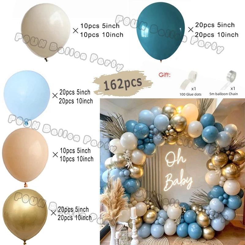 Blue Birthday Balloons Arch Kit Birthday Decorations Gold Confetti Navy Blue Baloon Boy Girl Baby Shower Wedding Baptism Decors