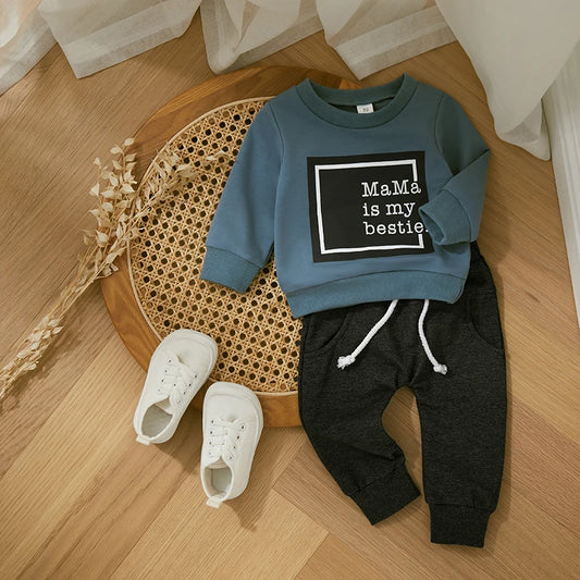 2-Piece Casual Toddler Clothing Set | Long Sleeve Pullover & Pocket Pants for Fall