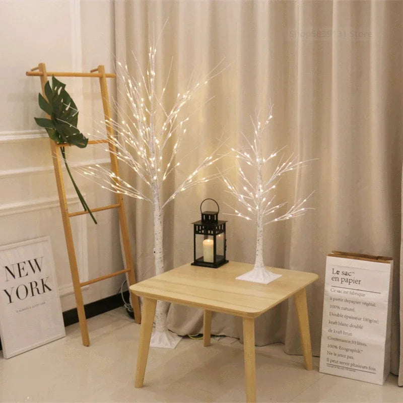 White Birch Tree Lights LED Table Lamps Decorative Branches for Christmas Home Indoor Holiday Light Party Wedding Hang Ornaments