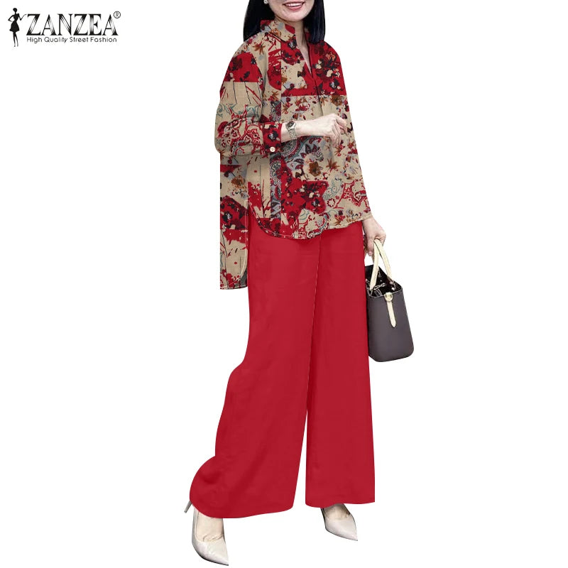 ZANZEA Printed 2-Piece Set for Women | Stylish and Comfortable Fall 2025 Outfit