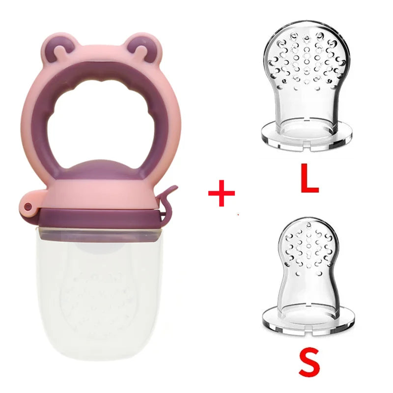 CH.KOUROSH Baby Fresh Food Feeder Silicone Fruit Feeding Nibbler Kids Boy Girl Frog Design Safe Infant Baby Supplies Nipple Soother Bottles