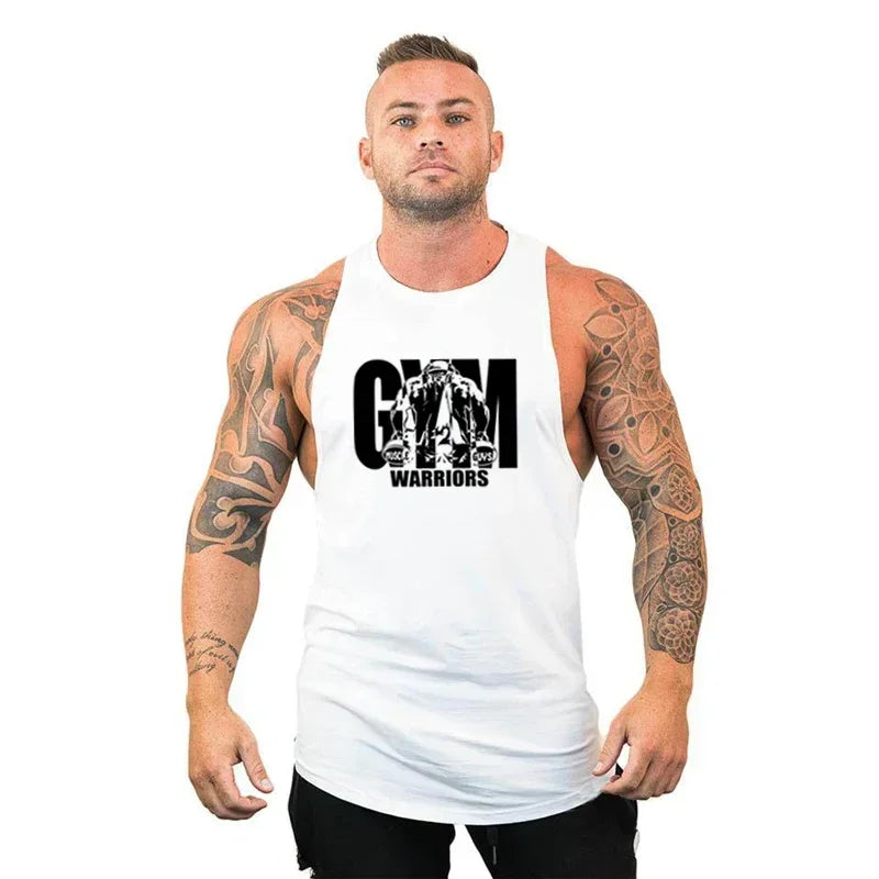 Muscleguys Gym Clothing Mens Bodybuilding Hooded Tank Top Cotton Sleeveless Vest Sweatshirt Fitness Workout Sportswear Tops Male