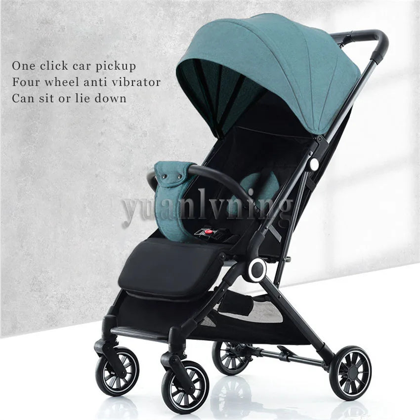 Baby Stroller Portable Lightweight Baby Shock Absorber Children's Foldable Stroller Can Sit And Lie Down For Baby 0-4 Year Old