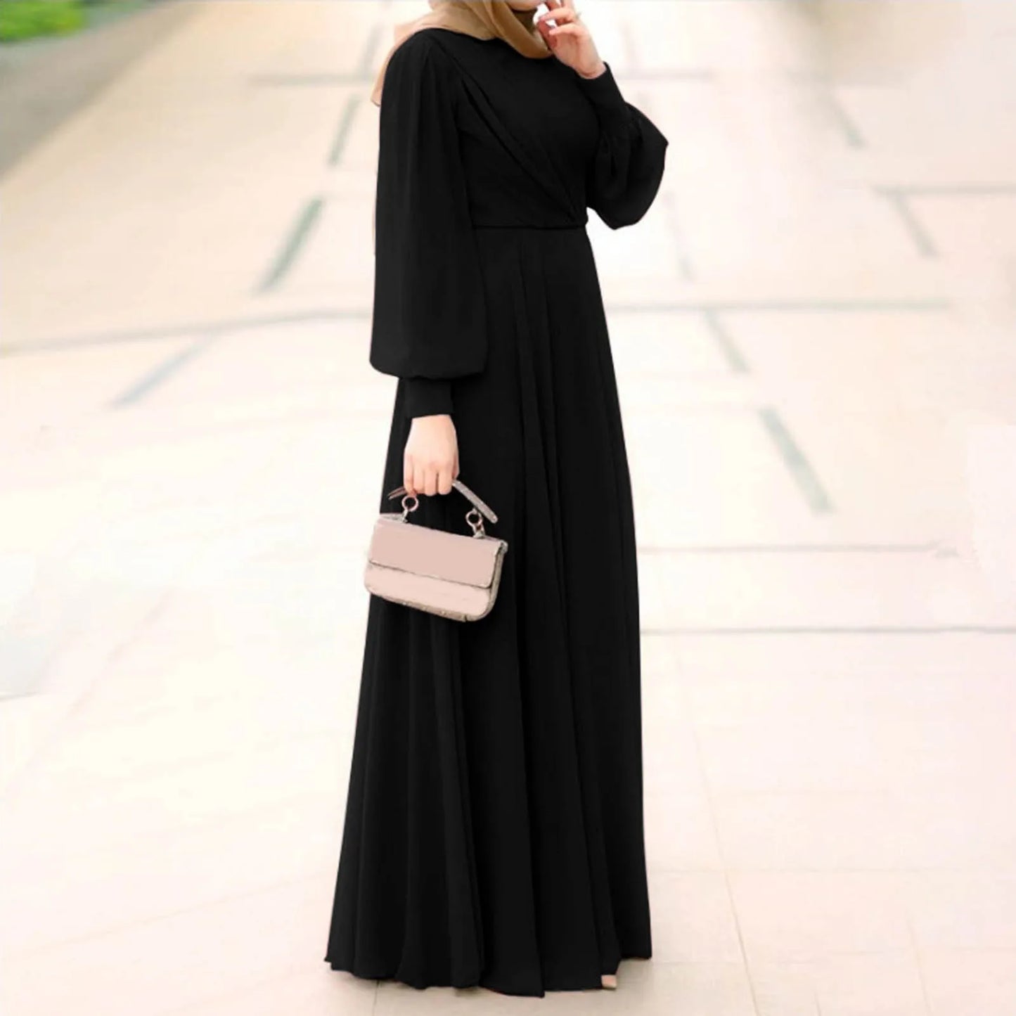 CH.KOUROSH Abaya Dubai Muslim Hijab Dress Puff Sleeve Basic Closed Abayas for Women Turkey Ramadan Islamic Clothing Kaftan Robe