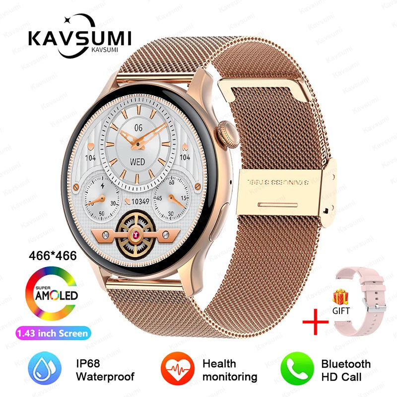 CH.KOUROSH 2024 NFC Smart Watch Women 466*466 Screen GPS Track Sport Watches Women Health Monitoring Voice Bluetooth Call Smartwatch Ladies