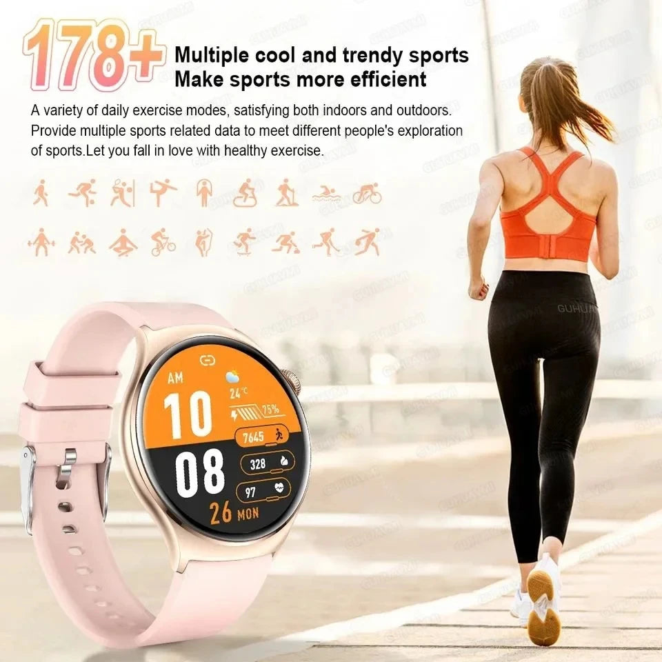 CH.KOUROSH 2024 NFC Smart Watch Women 466*466 Screen GPS Track Sport Watches Women Health Monitoring Voice Bluetooth Call Smartwatch Ladies