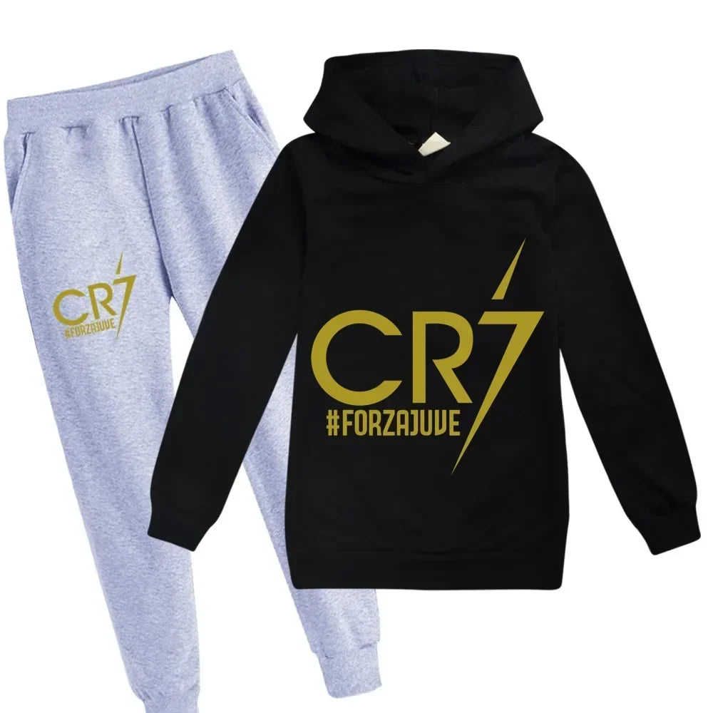 CH.KOUROSH Kid's Clothes Hoodie +Pants Suit 2pcs Set Boy Tracksuit 3-12 Years Spring Autumn Sweatshirt Set Football CR7 Children Sportsuit