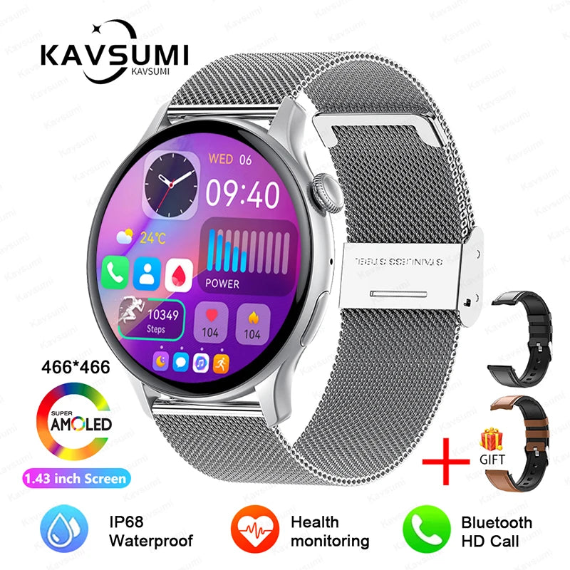 CH.KOUROSH 2024 NFC Smart Watch Women 466*466 Screen GPS Track Sport Watches Women Health Monitoring Voice Bluetooth Call Smartwatch Ladies