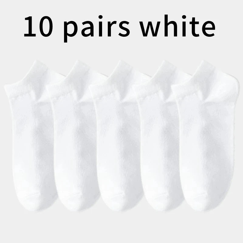 10pairs Breathable Cotton Sports Stockings Men Bamboo Fiber Autumn and Winter Men Socks Sweat Absorption Deodorant Business Sox