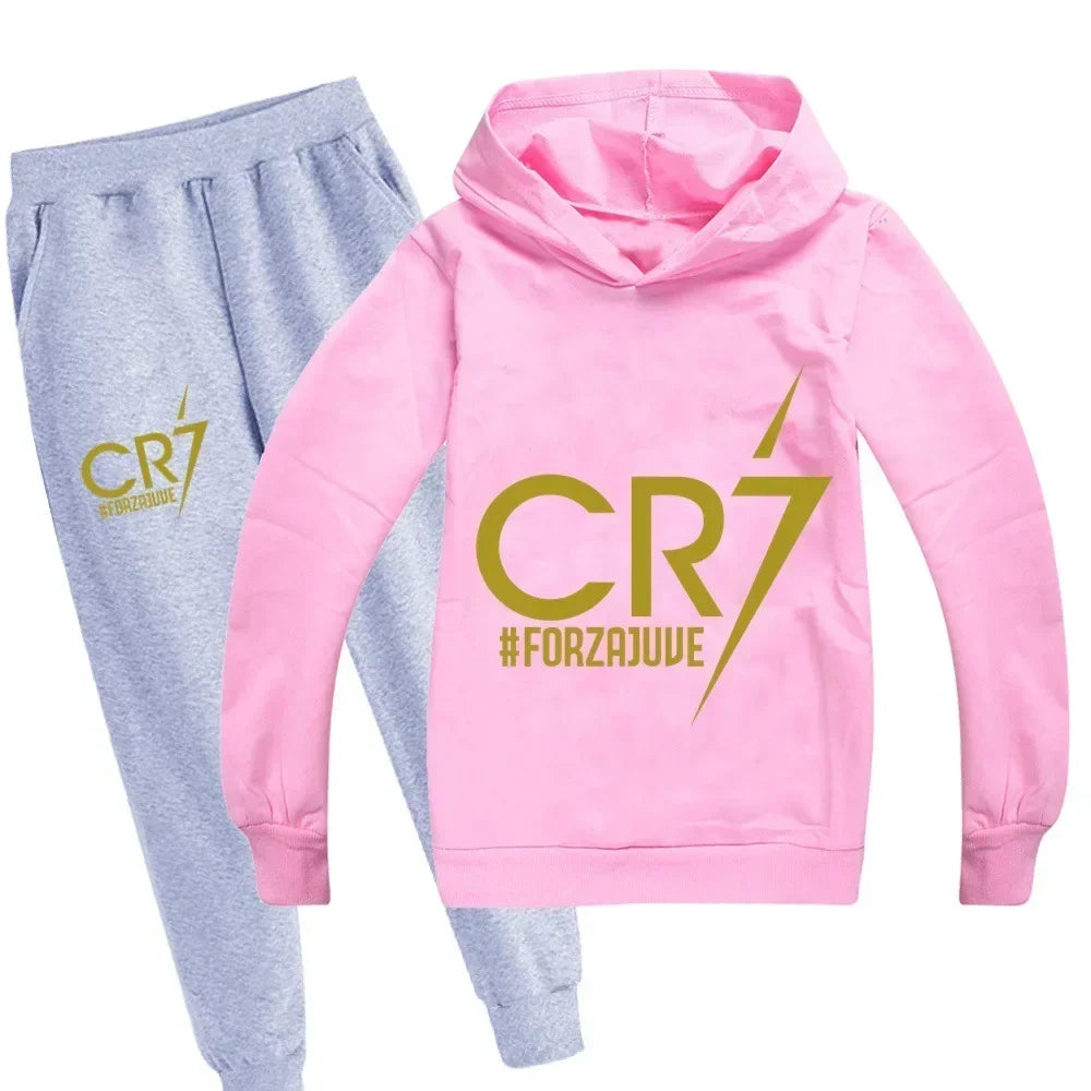 CH.KOUROSH Kid's Clothes Hoodie +Pants Suit 2pcs Set Boy Tracksuit 3-12 Years Spring Autumn Sweatshirt Set Football CR7 Children Sportsuit