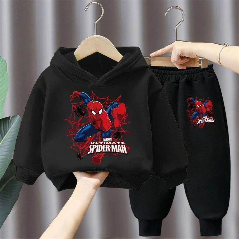 CH.KOUROSH Disney Spring Autumn Children's Clothing Sets Spiderman Boys Sweatshirt+Sweatpant 2pcs Kids Hooded Sport Pullover Set Tracksuit