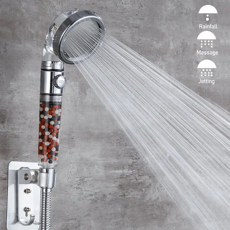 LED Anion Shower Head Rainfall SPA Temperature Control Shower Head Pressurized Water Saving 3/7 Colors Handheld Bathroom Shower