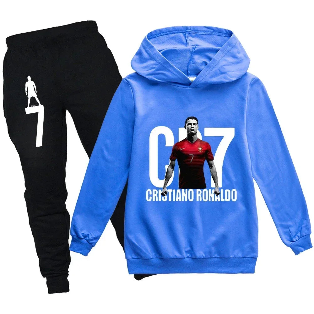 CH.KOUROSH Kid's Clothes Hoodie +Pants Suit 2pcs Set Boy Tracksuit 3-12 Years Spring Autumn Sweatshirt Set Football CR7 Children Sportsuit