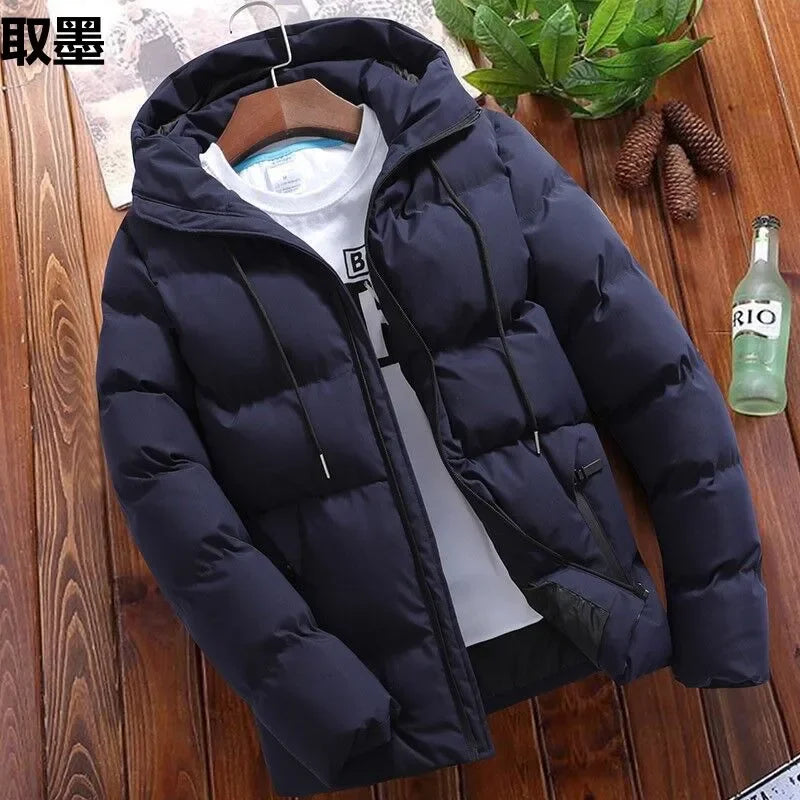 CH.KOUROSH 2024 Winter New Men's Thickened Cotton Coat Hooded Padded Jacket Youth Casual Style Cross-Border Trade Parkas Sweater