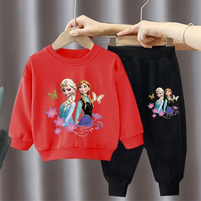 CH.KOUROSH Autumn New Elsa Princess Sweatshirt and Sweatpant 2pcs Set for Children Clothing Sets Girls Pullover Two Piece Suit Tracksuit