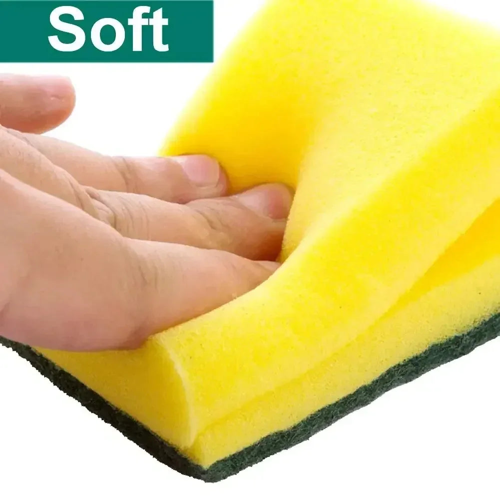 100/1Pcs Kitchen Dishwashing Soft Sponge Absorbent Clean Rub Pot Rust Scouring Pad Removing Kits Household Cleaning Brush Sponge