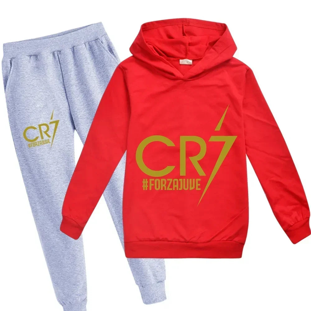 CH.KOUROSH Kid's Clothes Hoodie +Pants Suit 2pcs Set Boy Tracksuit 3-12 Years Spring Autumn Sweatshirt Set Football CR7 Children Sportsuit