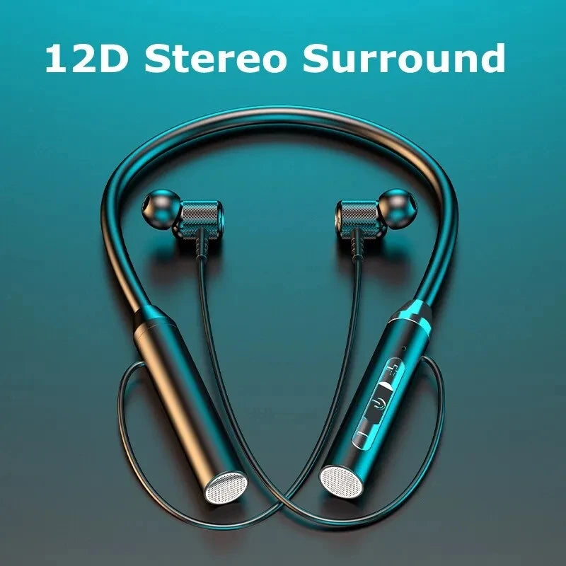 Wireless Bluetooth Neckband Headphones - Waterproof & Magnetic with Stereo Sound