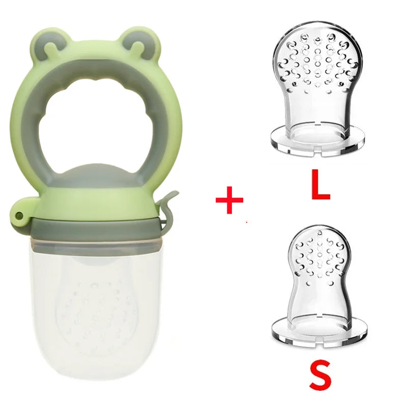 CH.KOUROSH Baby Fresh Food Feeder Silicone Fruit Feeding Nibbler Kids Boy Girl Frog Design Safe Infant Baby Supplies Nipple Soother Bottles