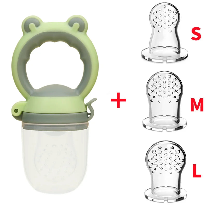 CH.KOUROSH Baby Fresh Food Feeder Silicone Fruit Feeding Nibbler Kids Boy Girl Frog Design Safe Infant Baby Supplies Nipple Soother Bottles