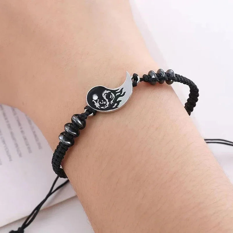 CH.KOUROSH Fashion Dragon Figure Yin Yang Bracelet Couple Adjustable Bracelets Boyfriend Girlfriend Valentine's Day Friendship Jewelry