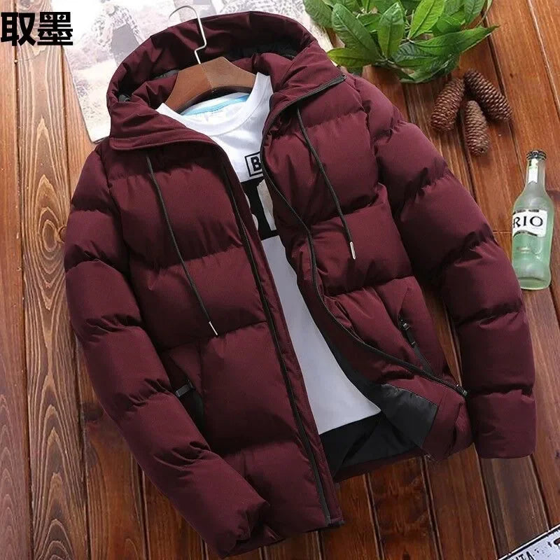 CH.KOUROSH 2024 Winter New Men's Thickened Cotton Coat Hooded Padded Jacket Youth Casual Style Cross-Border Trade Parkas Sweater