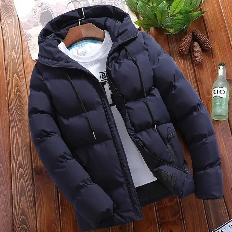 CH.KOUROSH 2024 Winter New Men's Thickened Cotton Coat Hooded Padded Jacket Youth Casual Style Cross-Border Trade Parkas Sweater