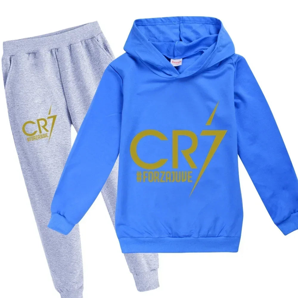 CH.KOUROSH Kid's Clothes Hoodie +Pants Suit 2pcs Set Boy Tracksuit 3-12 Years Spring Autumn Sweatshirt Set Football CR7 Children Sportsuit